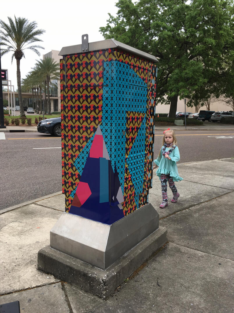 Syncopated Pixels, Jacksonvilleprinted wraps for traffic signal cabinets